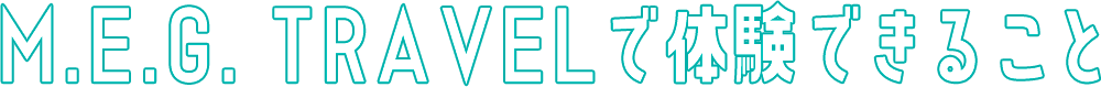 M.E.G. TRAVELで体験できること